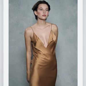 Zara Satin Midi Dress
